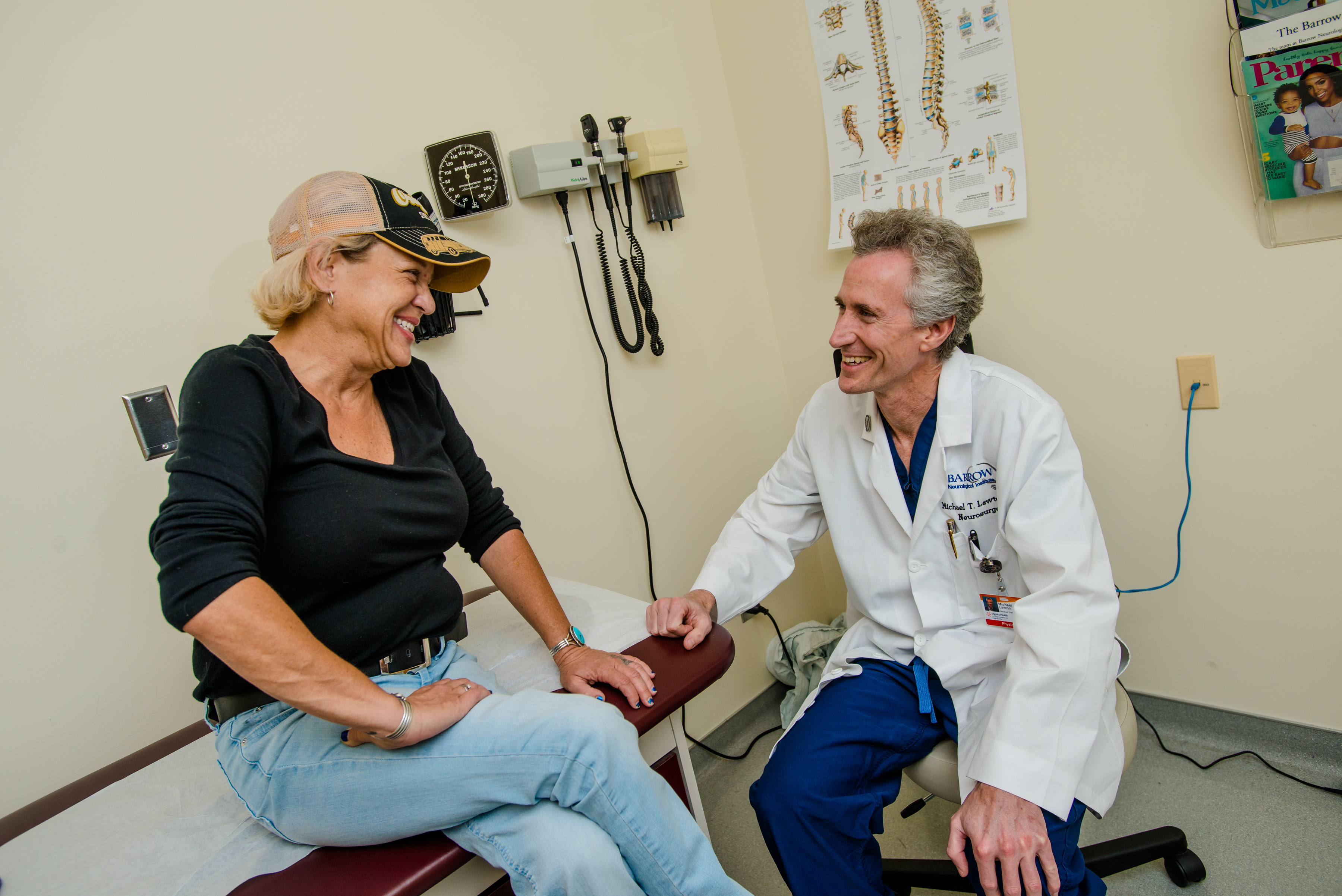 Dr. Lawton talking to patient