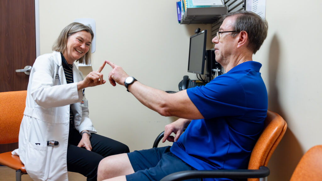 Holly Shill, MD, and patient