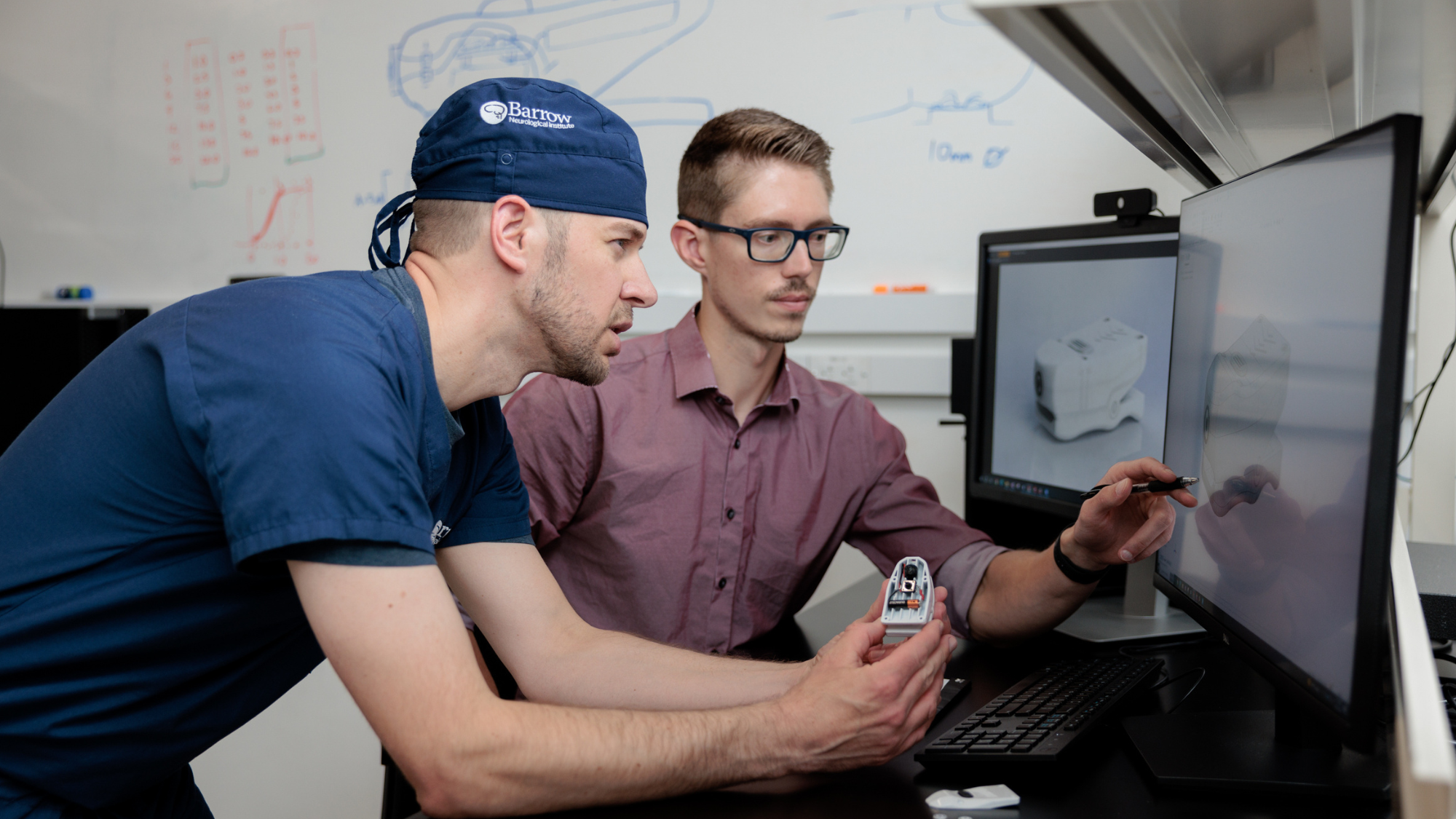 Dakota Graham & Brandon Fox, MD, in the Thurston Innovation Center